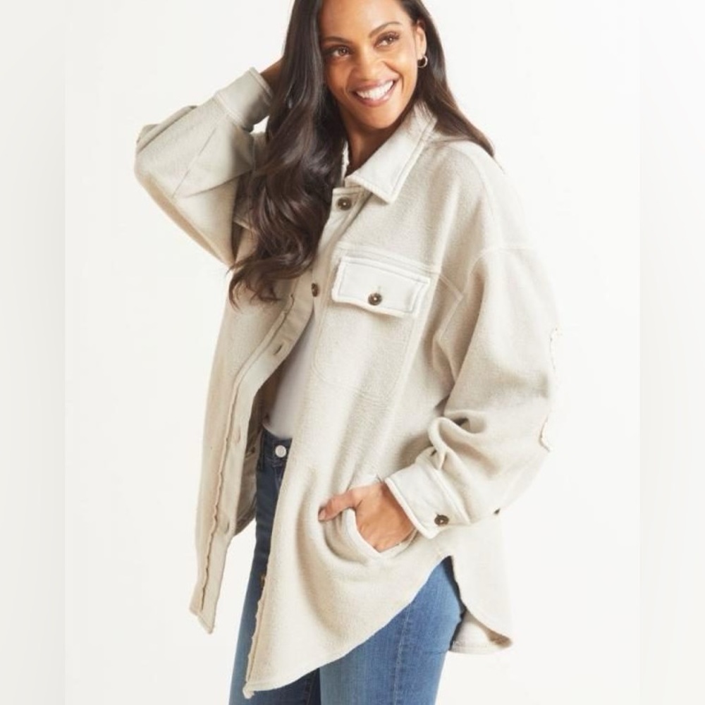 Free People Ruby Fleece Shirt Jacket EUC
